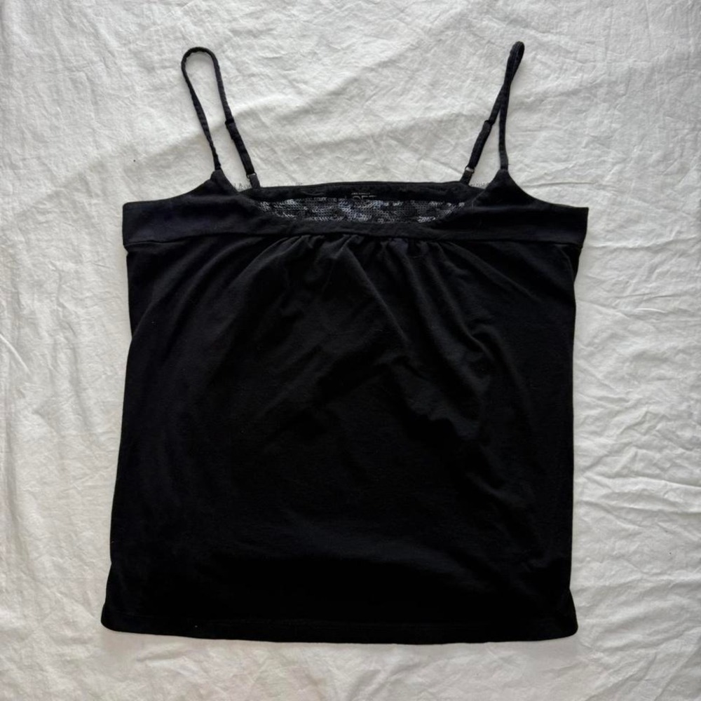 Ana Taylor Loft Black Camisole with Sequins Details Sz L Y2k 2000s Whimsigoth